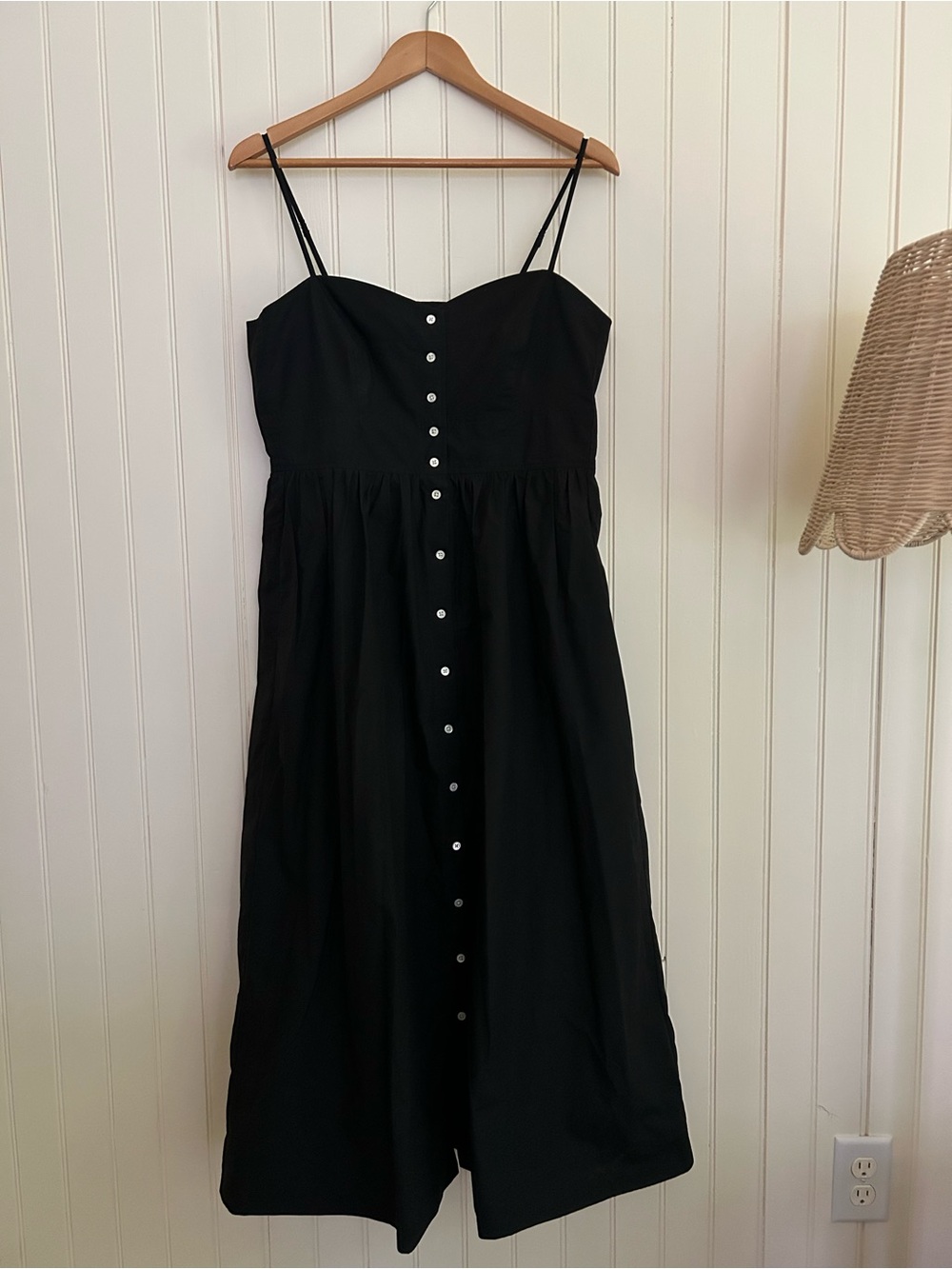 Caron Callahan Black Button-Front Lydia Dress